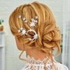 Unicra Star Moon Bride Wedding Hair Pins Crystal Bridal Hair Pieces Rhinestone Goddess Hair Accessories for Women and Girls (Pack of 5) (Silver)