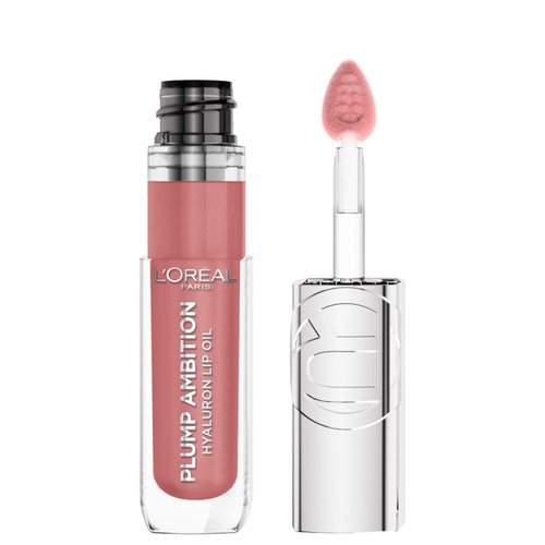 L’Oréal Paris Paradise Plump Ambition Hyaluron Lip Oil, 24 HR Lip Care with Hyaluronic Acid, Volumizing Lip Makeup with Glass-Like Shine, Worth It 601, 0.16 Fl Oz