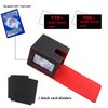 awedsu Collectible Trading Card Cases for Commander Display, Card Storage Box Fits100+Double Sleeved Cards with 2 Dividers &Transparent Card (Black & Red)
