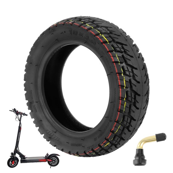 10x3 Off Road Tubeless Tire, 80/65-6 255x80 Electric Scooter Replacement Tire, With Tire Air Valve, for 10 Inch Thickened Tyres