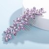 Teyglen Dainty Purple Rhinestone Hair Comb - Luxurious Shiny Bridal and Wedding Hair Accessory for Brides and Girls