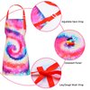 Fiodrimy Kids Apron, Kids Art Apron Girls Boys Painting Apron with Pockets Adjustable for Cooking Baking Gardening School Kitchen Tie Dye