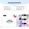 Morovan Acrylic Nail Kit: Clear Pink White Acrylic Powder and Professional Liquid set for Acrylic Nails Extension for Beginner DIY at Home with Acrylic Nail Brush