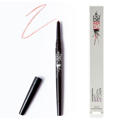 CODE Beautiful Lip Liner | 3 in 1 Lipliner Lipstick Lip Plumper | Lip Liner Sharpener Built In | Nude Lip Liner | Vegan & Cruelty Free Lipliner | SSL Soft Smooth Lip Liner