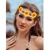 CAKURE Sunflower Headband Daisy Hair Wreath Flower Hair bands Festival Hairband Bridal Headpiece Hair Accessories for Women and Girls (Type a)
