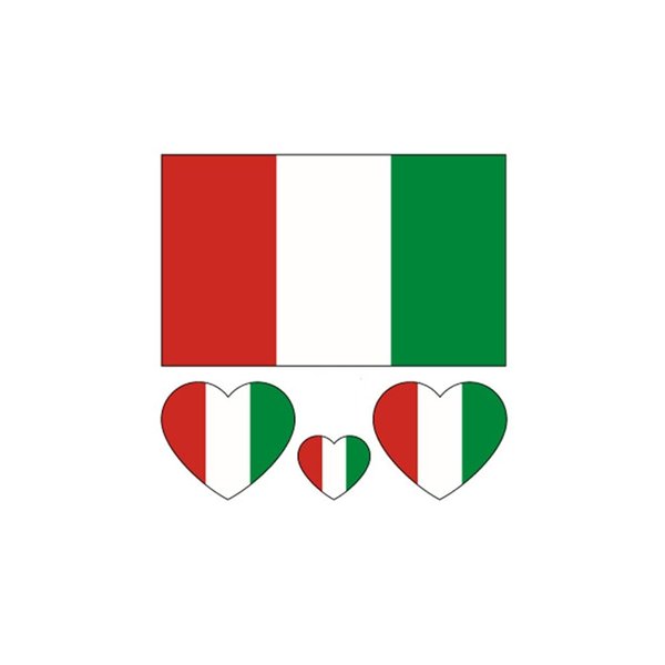 ZPDNURZL 10 Sheets Italy Flag Tattoos Stickers 40 Pcs Waterproof Sweat Sports National Flag Removable Fake Tattoos