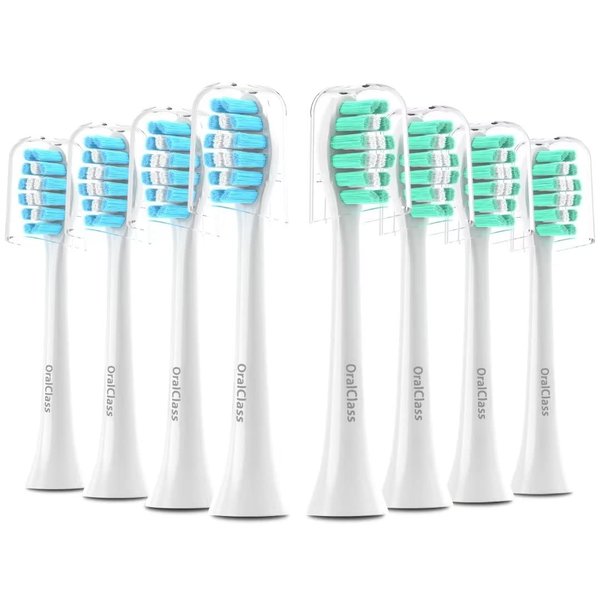 OralClass Replacement Toothbrush Heads for Philips Sonicare - Medium Soft, 8 Pack