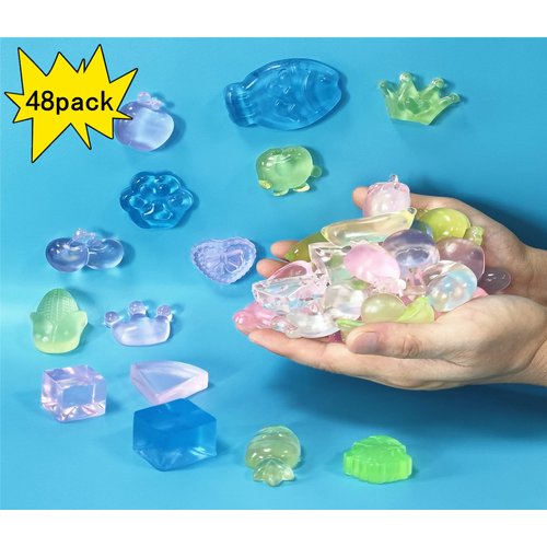 48 Pack Crystal Series Mochi Squishy Toys Birthday,Party Favors,Classroom prizes,Goody Bag Stuffers