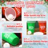 VioraWhite 22 Pcs Christmas Game Supplies Set 16 oz Plastic Cups with 8 Christmas Theme Balls Xmas Party Game Beer Cups for Christmas House Parties Favors Concerts Birthdays BBQ Holidays(Team)