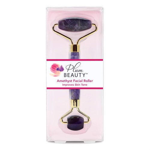 Plum Beauty Amethyst Facial Roller, helps reduce under-eye puffiness and dark circles