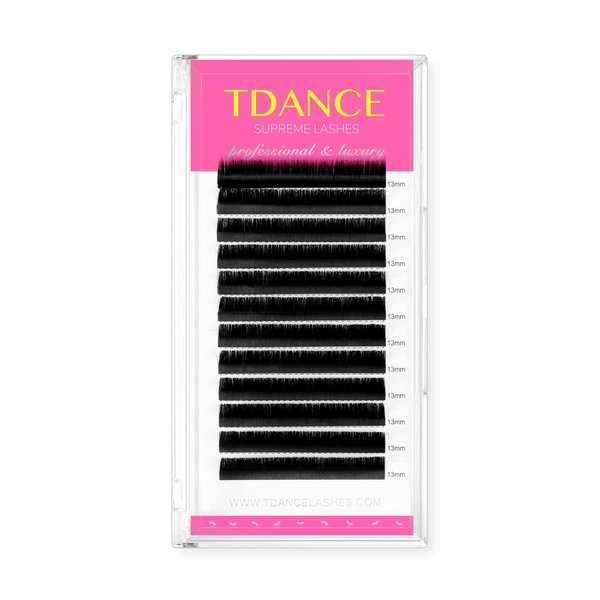 TDANCE Premium Classic Lash Extensions 0.05mm Thickness D Curl 14mm Silk Volume Lashes Extensions Professional Salon Use(D,0.05,14mm)