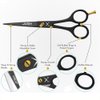 JaSiM Hair Scissors - Hair Cutting Scissors – 6.5” Scissors to Cut Hair - Black Haircut Scissors - Hair Shears - Mustache Scissors - Hair Scissors Professional - Grooming Scissors (Black & Gold)