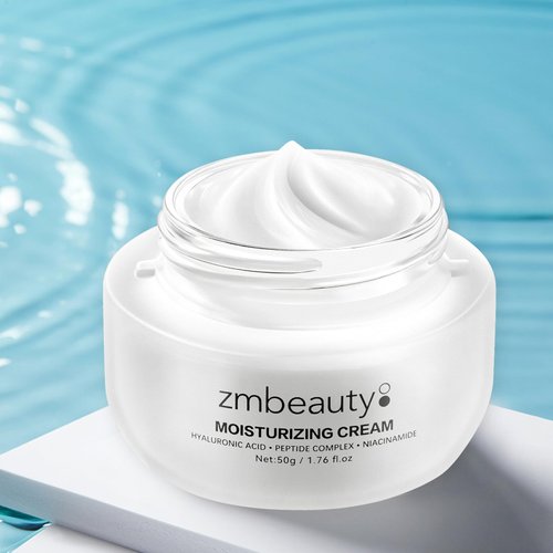 ZMbeauty Hydrating Face Moisturizer with Hyaluronic Acid, Niacinamide to Strengthen Skin's Moisture Barrier, Long-Lasting Hydration, Fast-Absorbing Face Cream, Suitable for All Skin Types, 1.76 fl. Oz