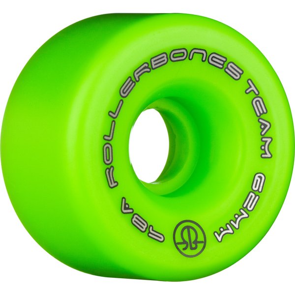 Rollerbones Team Logo Recreational Roller Skate Wheels (Set of 8), Green, 62mm