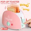 Joyin Play Kitchen Toys, Pretend Play Kitchen Appliances Toy Set with Coffee Maker, Mixer, Toaster with Realistic Lights& Sounds, Birthday Gift for Kids Ages 3+, Pink