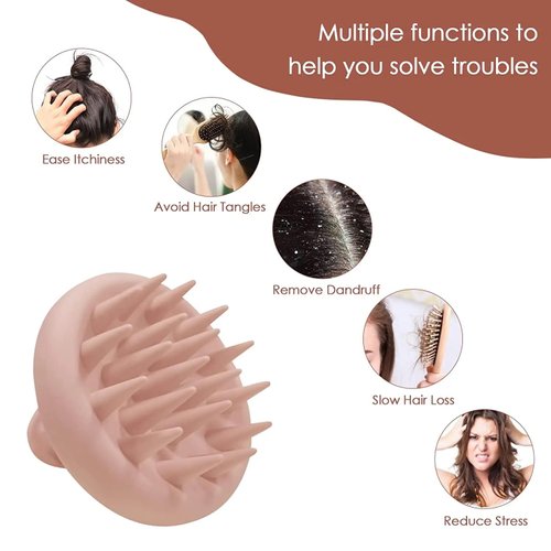 Dash Hair Scalp Massager, Scrubber with Soft Silicone Bristles for Hair Growth & Dandruff Removal, Hair Shampoo Brush for Scalp Exfoliator, Mothers Day Gifts Manual Massage Tool for Home Daily