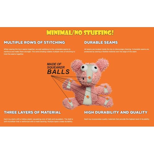 MIGHTY- Microfiber Ball Lobster-Junior- Made with Squeaker Balls and Minimal Stuffing. Strong & Tough. Interactive Play Dog Toy. Machine Washable & Floats