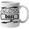 Gloss Boss, Lip Gloss Collector or Enthusiast Quote - Beauty Themed Merch for Makeup Artist or Cosmetologist, Gift for Makeup Lovers & Beauticians, White Mug 11oz