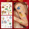 Konsait 145+ PCS Glitter Christmas Temporary Tattoo Kids Adult Winter Snowflake Tattoos Stocking Stuffers Fillers for Kids Xmas Waterproof Tattoo Stickers for Boys and Girls Xmas Party Favors