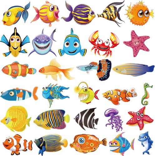 Ooopsiun Ocean Animals Temporary Tattoos for Kids - 12 Sheets Ocean Fish Birthday Party Decoratio...