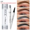 3D Waterproof Microblading Eyebrow Pen,Micro 4 Tip Brow Pen,Long-lasting Natural Eyebrow Magic Pen Microblading Pen Waterproof&Smudge-proof Creates Natural Looking Brows(Gray)