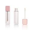 COSIDEA 22pcs empty 6ml square lip gloss tubes, Pink frosted lipgloss tube container with wand and stopper