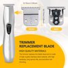Professional Trimmer Replacement T Blade Set for Andis Slimline Pro Li D-7 D-8 Model D7#32655 D8#32105#32400 Upgraded Carbon Steel Long Life Close Cutting Blade Easy Installation (Silver)