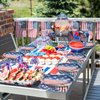 Qyeahkj 100 Pcs 4th of July Party Plates and Napkins Tableware Set American Flag Birthday party Dinnerware Supplies Patriotic Favors Independence Day Decorations for Girls Boys Kids Serve 25