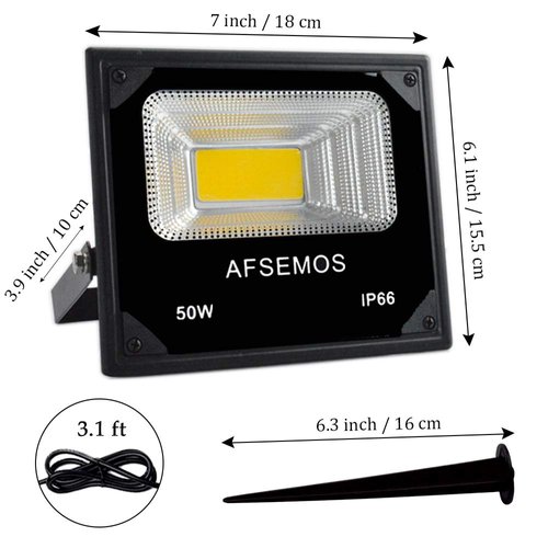 AFSEMOS 30W Outdoor LED Low Voltage Warm White Floodlight, 12V DC Outdoor LED Security Flood Light, IP66 Waterproof Super Bright Work Light for Backyard, Lawn, Street Guardrail (2 Pack)