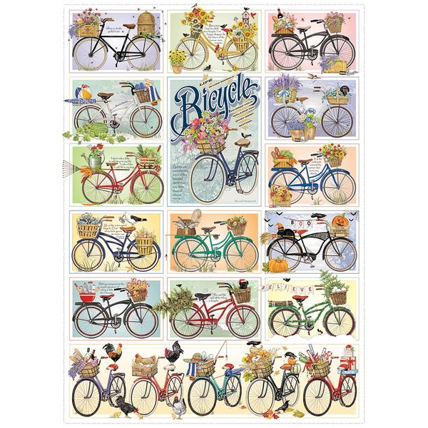 Cobble Hill 1000 Piece Puzzle - Bicycles - Sample Poster Included