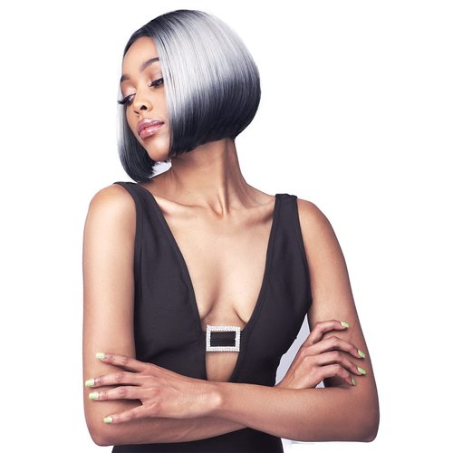 Bobbi Boss 6" HD Lace Part Wigs - MLF640 MATILDA, Short Bob Hair wigs with Baby Hair, High Heat Resistant Wigs (TDT1B/ORNG)