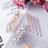 HINZIC 2Pcs Pearl Hair Barrettes, 6Pcs Metal Bobby Pins Sparkly Rhinestone Hair Clips Decorative Wedding Prom Valentines Hair Pins Accessories for Bride Women Girls Fine Thick Long Hair(Silver Gold)