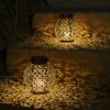 Solar Lanterns Outdoor Hanging Solar Lights Decorative Garden Lights Metal Waterproof Table Lamp for Patio Porch Backyard Pathway (2 Pack)