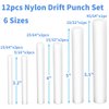 12 Pcs Nylon Drift Punch Set, Non-marring Non-sparking Nylon Rod, 15/64, 5/16, 25/64, 15/32, 19/32, 45/64 inches