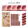 BAISEN DIARY 5 Pcs/set Silky Texture Chocolate Matte Lipsticks Set, Matte Finish, Non-stick, Waterproof Lip Gloss Chocolate Lip Glaze Set, Up to 12 Hours Lip Makeup (Set 02, 5PCS)