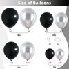 Black and Silver Balloon Garland Kit, Metallic Silver and Black Balloon Arch Kit, 100Pcs Chrome Silver Latex Black Balloons Different Sizes for Wedding Bridal Shower Birthday Graduation Party Supplies