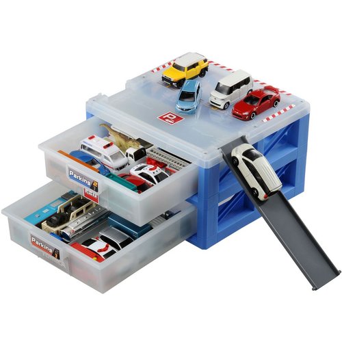 Takara Tomy "Tomica Parking Case 24", Mini Car, Toy Storage, 3 Years Old and Up, Toy Safety Standards Passed, ST Mark Certification, TOMICA TAKARA TOMY Plastic, White