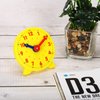 PATIKIL 4 inch Teaching Clock, 2 Pack Learn Clock Learning Tell Time Analog Clock Demonstration Clock 24 Hour 2 Pointers for Classroom Teacher, Yellow