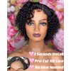 Pixie Cut Wig Human Hair 4X4 HD Lace Short Curly Wigs Wear and Go Glueless Wigs Pre Plucked Pre Cut Short Curly Glueless Bob Wigs Human Hair for Women