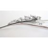 Silver alligator leaf hair claw clip with clear and AB crystals