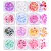 Ownest 12 Colors Holographic Chunky Glitter Gel Set, Christmas Party Makeup Face Body Eye Lips Hair Nail Cosmetic Festival Chunky Glitter Eyeshadow, Mixable, No Need Glue