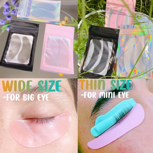 Silicone Under Eye Patch for Lash Lift Self Sticky Eyelash Perm Shield Cover 2 Type Soft Eye Pads Separate Lashes Protect Eyelids Eyelash Extension Patches Avoid Glue/Perming Lotion-100 Applications