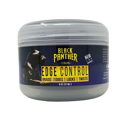 DIAMOND EDGES BLACK PANTHER STRONG - Edge Control & Styling Gel, 24 Hour Hold w/No Flakes, Ideal for Curly Hair, 8 Ounces