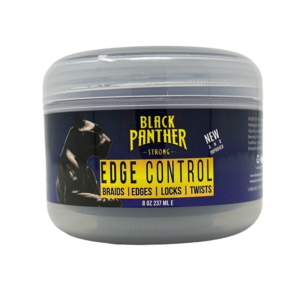 DIAMOND EDGES BLACK PANTHER STRONG - Edge Control & Styling Gel, 24 Hour Hold w/No Flakes, Ideal for Curly Hair, 8 Ounces