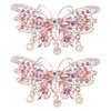 Beaupretty 2pcs Crystal Butterfly Hair Clip Rhinestone Hair Barrette Decorative Fancy Elegant Jewelry Hair Pin Accessories for Women