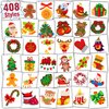 Partywind 408 PCS Individually Wrapped Christmas Temporary Tattoos for Kids Stocking Stuffers, Christmas Holiday Decorations Party Supplies Favors, Xmas Tattoo Stickers for Boys and Girls