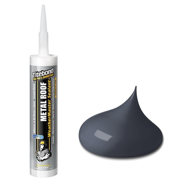 Titebond 61121 WeatherMaster Metal Roof Joint-sealants, 9.5 oz, Black