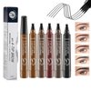 Magical Precise Waterproof Brow Pen,4 Tip Microblade Eyebrow Pen,Eye Brow Contouring Pen Pencil,Eyebrows Gel Makeup,Creates Natural Looking Brows Effortlessly(5 colors)