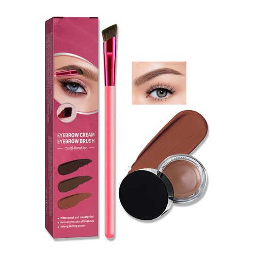 DAGEDA 4D Laminated Eyebrow Brush Kit, Multifunction Angled Eyebrow Pen with Waterproof Brow Gel, Natural and Thick Eyebrow Makeup, Eyebrow Home Grooming kit for Women(Light Brown)