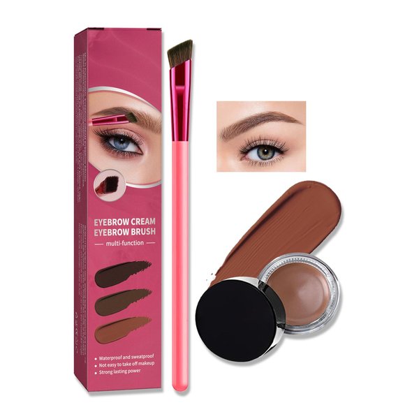 DAGEDA 4D Laminated Eyebrow Brush Kit, Multifunction Angled Eyebrow Pen with Waterproof Brow Gel, Natural and Thick Eyebrow Makeup, Eyebrow Home Grooming kit for Women(Light Brown)